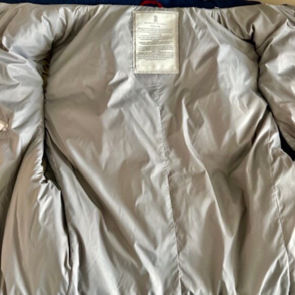 BRUNELLO CUCINELLI LUX Down Padded Vest, Navy,Linen Silk Wool,Hood, M, RT$3200 - Picture 15 of 15